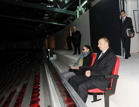 Azerbaijani President and his spouse inspect construction progress at National Flag Square and Sports and Concert Complex (PHOTO)