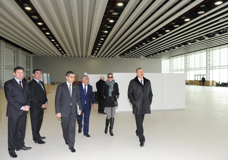 Azerbaijani President and his spouse inspect construction progress at National Flag Square and Sports and Concert Complex (PHOTO)