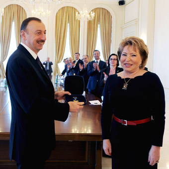 Azerbaijani President awarded with the CIS Inter-parliamentary Assembly`s Friendship order (PHOTO)