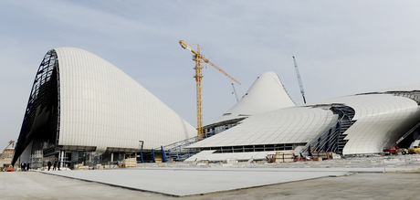 Azerbaijani President inspects construction progress in Heydar Aliyev Center (PHOTO)