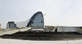 Azerbaijani President inspects construction progress in Heydar Aliyev Center (PHOTO)