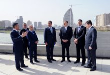 Azerbaijani President inspects construction progress in Heydar Aliyev Center (PHOTO)