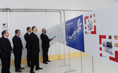 Azerbaijani President inaugurates Gazakh Canning Factory (PHOTO)