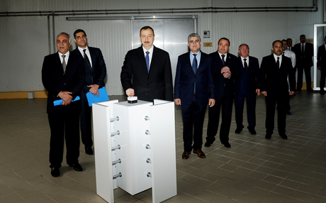 Azerbaijani President inaugurates Gazakh Canning Factory (PHOTO)