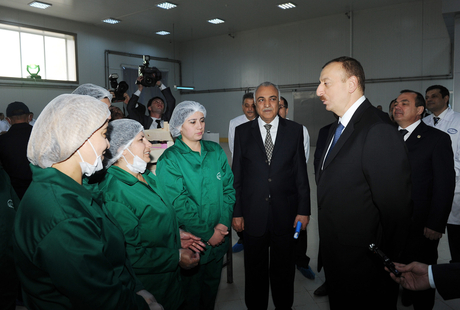 Azerbaijani President inaugurates Gazakh Canning Factory (PHOTO)