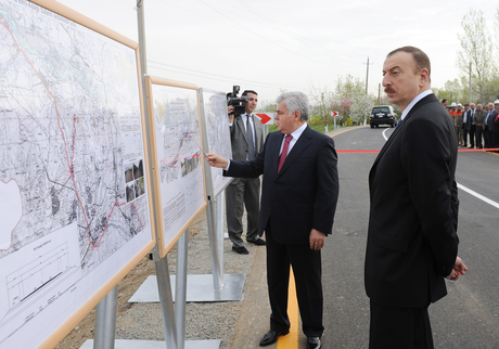 President of Azerbaijan opens Gazakhbayli-Ashaghi Salahli motorway (PHOTO)