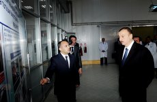 Azerbaijani President inaugurates Gazakh Canning Factory (PHOTO)