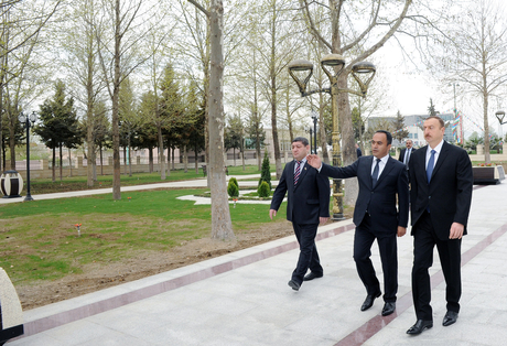 Azerbaijani President inspects Heydar Aliyev Park of culture and rest in Agstafa region (PHOTO)