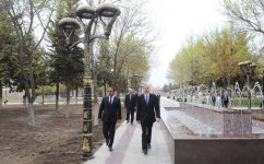 Azerbaijani President inspects Heydar Aliyev Park of culture and rest in Agstafa region (PHOTO)
