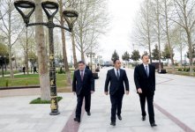 Azerbaijani President inspects Heydar Aliyev Park of culture and rest in Agstafa region (PHOTO)