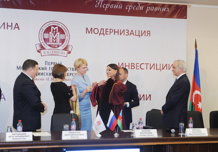 Azerbaijan`s first lady receives diploma of Honorary Professor of I.M. Sechenov First Moscow State Medical University (PHOTO)
