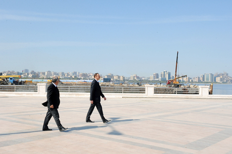 Azerbaijani President inspects work carried out in Baku on reconstruction and repair (PHOTO)