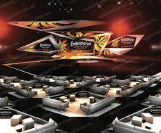Stage and Green room of Eurovision 2012 presented