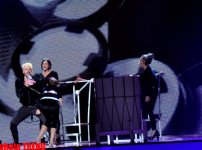 Eurovision-2012 Georgian representative and his sister on Baku Crystal Hall stage (PHOTO)