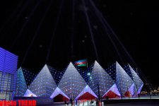 Eurovision 2012 participating countries’ flags reflected on Flame Towers (PHOTO)