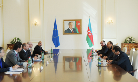 Azerbaijani president meets with European Council President in presence of delegations (PHOTO)