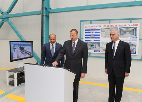 Azerbaijani President inaugurates Garadag Metal Constructions Plant (PHOTO)
