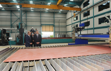 Azerbaijani President inaugurates Garadag Metal Constructions Plant (PHOTO)