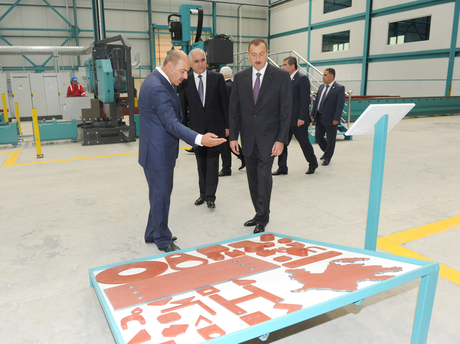 Azerbaijani President inaugurates Garadag Metal Constructions Plant (PHOTO)