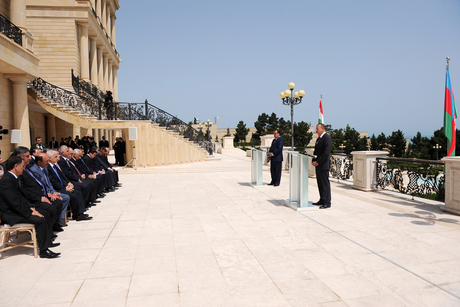 Azerbaijani and Tajik presidents make joint press statements