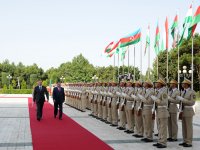 Tajik President officially welcomed in Azerbaijan (PHOTO)