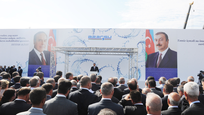 Azerbaijani President lays foundation stone for Shirvan-Mughan group water pipeline in Hajigabul (PHOTO)