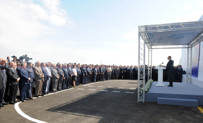Azerbaijani President lays foundation stone for Shirvan-Mughan group water pipeline in Hajigabul (PHOTO)