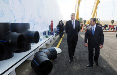 Azerbaijani President lays foundation stone for Shirvan-Mughan group water pipeline in Hajigabul (PHOTO)