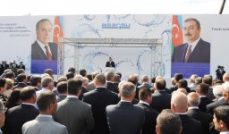 Azerbaijani President lays foundation stone for Shirvan-Mughan group water pipeline in Hajigabul (PHOTO)