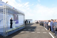Azerbaijani President lays foundation stone for Shirvan-Mughan group water pipeline in Hajigabul (PHOTO)
