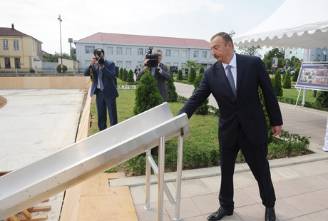 Azerbaijani President attends ceremony of laying foundation stone of Youth Center in Lankaran region (PHOTO)