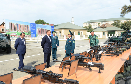 Azerbaijani President opens newly reconstructed Lankaran frontier troops garrison (PHOTO)