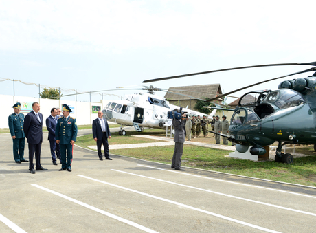 Azerbaijani President opens newly reconstructed Lankaran frontier troops garrison (PHOTO)