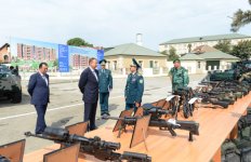 Azerbaijani President opens newly reconstructed Lankaran frontier troops garrison (PHOTO)