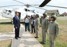 Azerbaijani President opens newly reconstructed Lankaran frontier troops garrison (PHOTO)