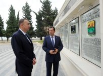 Azerbaijani President gets acquainted with Flag Square in Lankaran region (PHOTO)