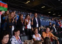 President Ilham Aliyev watched the action in Greco-roman wrestling at the London Olympics (PHOTO)
