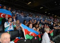 President Ilham Aliyev watched the action in Greco-roman wrestling at the London Olympics (PHOTO)