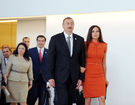 Azerbaijani President and his spouse attend Crans Montana Forum in Baku (PHOTO)