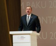 Azerbaijani President and his spouse attend Crans Montana Forum in Baku (PHOTO)