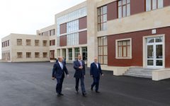 President Ilham Aliyev opens secondary school and kindergarten (PHOTO)