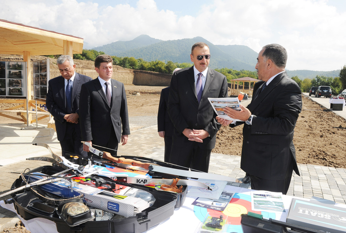 Azerbaijani President inspects construction work at skeet shooting and target archery complex in Gabala (PHOTO)
