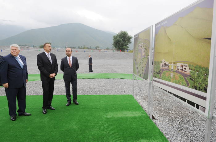 Azerbaijani President lays foundations stone for Heydar Aliyev Center in Shaki (PHOTO)