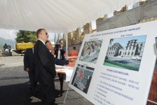 President Ilham Aliyev inspects construction of Karvansaray hotel complex in Gabala (PHOTO)