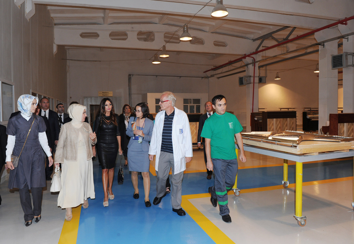 Azerbaijan`s first lady and spouse of Turkish Premier visit piano factory in Gabala (PHOTO)