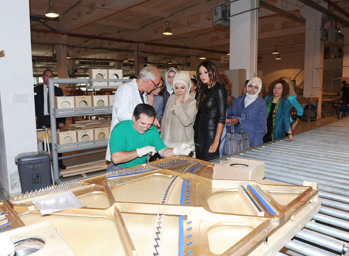 Azerbaijan`s first lady and spouse of Turkish Premier visit piano factory in Gabala (PHOTO)