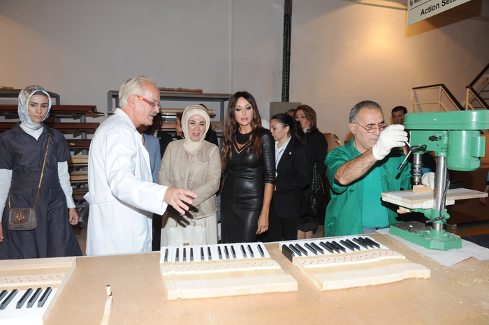 Azerbaijan`s first lady and spouse of Turkish Premier visit piano factory in Gabala (PHOTO)