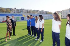 Azerbaijan`s first lady opens boarding school and new stadium in Baku (PHOTO)