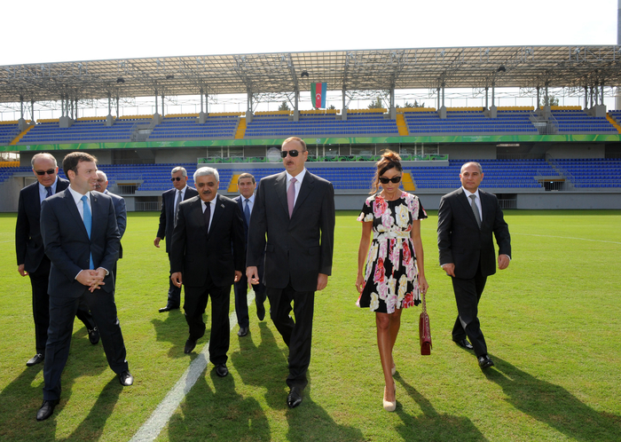 Azerbaijani President and his spouse open 8 KM stadium in Baku (PHOTO)