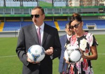 Azerbaijani President and his spouse open 8 KM stadium in Baku (PHOTO)